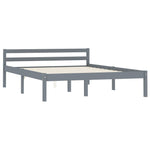 ZNTS Bed Frame with 2 Drawers Grey Solid Pine Wood 120x200 cm 3060695