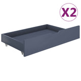 ZNTS Bed Frame with 2 Drawers Grey Solid Pine Wood 120x200 cm 3060695