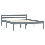 ZNTS Bed Frame with 4 Drawers Grey Solid Pine Wood 140x200 cm 3060699