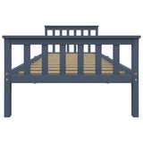 ZNTS Bed Frame with 2 Drawers Grey Solid Pine Wood 100x200 cm 3060703