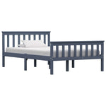 ZNTS Bed Frame with 2 Drawers Grey Solid Pine Wood 120x200 cm 3060704
