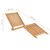 ZNTS Sun Lounger Solid Teak Wood 316152