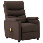 ZNTS Wing Back Massage Reclining Chair Brown Faux Leather 326424