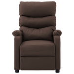 ZNTS Wing Back Massage Reclining Chair Brown Faux Leather 326424