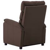 ZNTS Wing Back Massage Reclining Chair Brown Faux Leather 326424