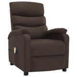 ZNTS Wing Back Massage Recliner Brown Fabric 326433