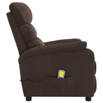 ZNTS Wing Back Massage Recliner Brown Fabric 326433