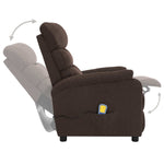 ZNTS Wing Back Massage Recliner Brown Fabric 326433