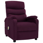 ZNTS Wing Back Massage Recliner Purple Fabric 326436