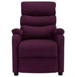 ZNTS Wing Back Massage Recliner Purple Fabric 326436
