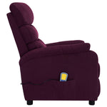 ZNTS Wing Back Massage Recliner Purple Fabric 326436