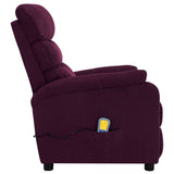 ZNTS Wing Back Massage Recliner Purple Fabric 326436
