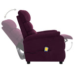 ZNTS Wing Back Massage Recliner Purple Fabric 326436