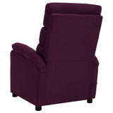 ZNTS Wing Back Massage Recliner Purple Fabric 326436