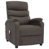 ZNTS Wing Back Massage Recliner Taupe Fabric 326437