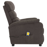 ZNTS Wing Back Massage Recliner Taupe Fabric 326437