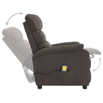 ZNTS Wing Back Massage Recliner Taupe Fabric 326437