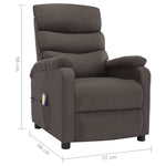 ZNTS Wing Back Massage Recliner Taupe Fabric 326437