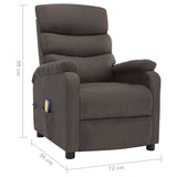 ZNTS Wing Back Massage Recliner Taupe Fabric 326437