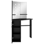 ZNTS Corner Dressing Table with LED Black 111x54x141.5 cm 326534
