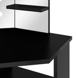 ZNTS Corner Dressing Table with LED Black 111x54x141.5 cm 326534