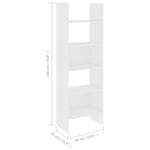 ZNTS Book Cabinet White 60x35x180 cm Engineered Wood 803407