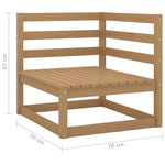 ZNTS Garden Corner Sofa Honey Brown Solid Wood Pine 805663