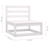 ZNTS Garden Middle Sofa White Solid Wood Pine 805666