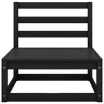 ZNTS Garden Middle Sofas 3 pcs Black Solid Wood Pine 805689