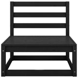 ZNTS Garden Middle Sofas 3 pcs Black Solid Wood Pine 805689