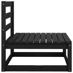 ZNTS Garden Middle Sofas 3 pcs Black Solid Wood Pine 805689