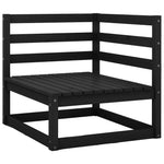 ZNTS 3 Piece Garden Lounge Set Black Solid Wood Pine 805704