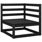 ZNTS 3 Piece Garden Lounge Set Black Solid Wood Pine 805704
