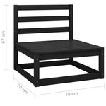 ZNTS 3 Piece Garden Lounge Set Black Solid Wood Pine 805704