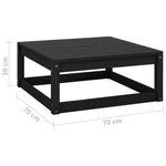 ZNTS 3 Piece Garden Lounge Set Black Solid Wood Pine 805704