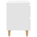 ZNTS Bed Cabinet with Solid Pinewood Legs White 40x35x50 cm 805851
