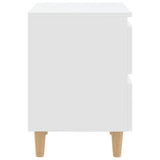 ZNTS Bed Cabinet with Solid Pinewood Legs White 40x35x50 cm 805851