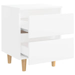 ZNTS Bed Cabinet with Solid Pinewood Legs White 40x35x50 cm 805851