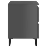 ZNTS Bed Cabinet High Gloss Grey 40x35x50 cm Engineered Wood 805885