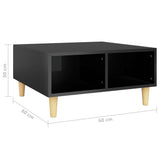 ZNTS Coffee Table High Gloss Black 60x60x30 cm Chipboard 805984
