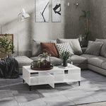 ZNTS Coffee Table High Gloss White 103.5x60x35 cm Engineered Wood 806028