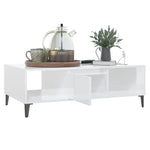 ZNTS Coffee Table High Gloss White 103.5x60x35 cm Engineered Wood 806028