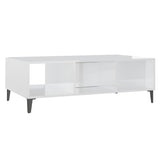 ZNTS Coffee Table High Gloss White 103.5x60x35 cm Engineered Wood 806028