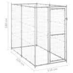 ZNTS Outdoor Dog Kennel Galvanised Steel 110x220x180 cm 150801