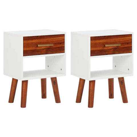 ZNTS Nightstands 2 pcs 40x30x57 cm Solid Acacia Wood and MDF 327463