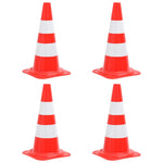 ZNTS Reflective Traffic Cones 4 pcs Red and White 50 cm 150945