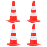 ZNTS Reflective Traffic Cones 4 pcs Red and White 50 cm 150945