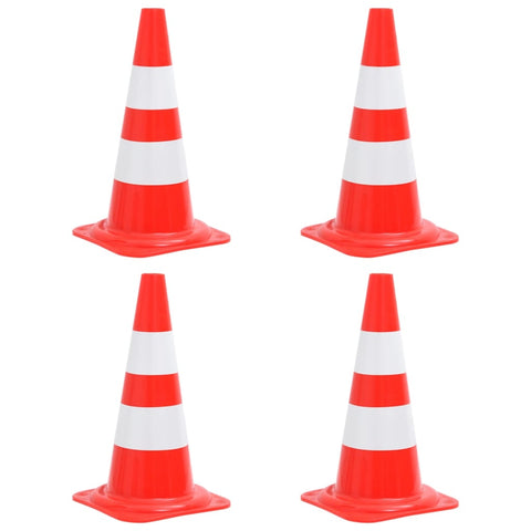 ZNTS Reflective Traffic Cones 4 pcs Red and White 50 cm 150945