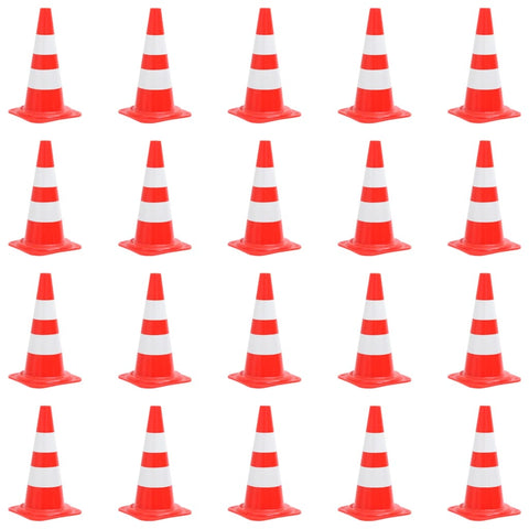 ZNTS Reflective Traffic Cones 20 pcs Red and White 50 cm 150947