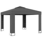 ZNTS Gazebo with Double Roof&LED String Lights 3x3 m Anthracite 3070304